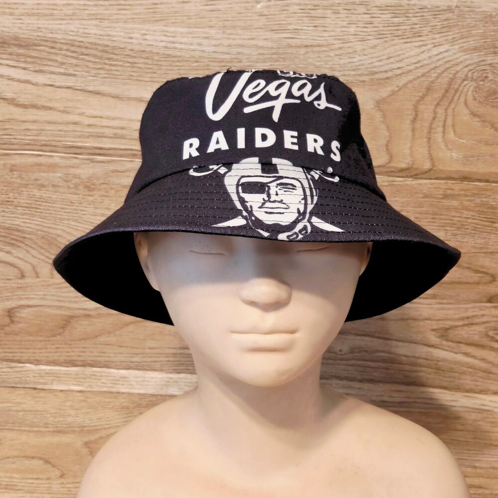 Las Vegas Raiders Black Bucket Hat Shield Logo OSFM Football Game Day Ready
